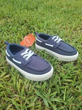 Navy Boys Canvas Boat Shoe